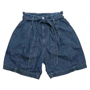 Edwin Women's Size 25 Blue Harlow Denim Belted High Waisted Shorts Pockets